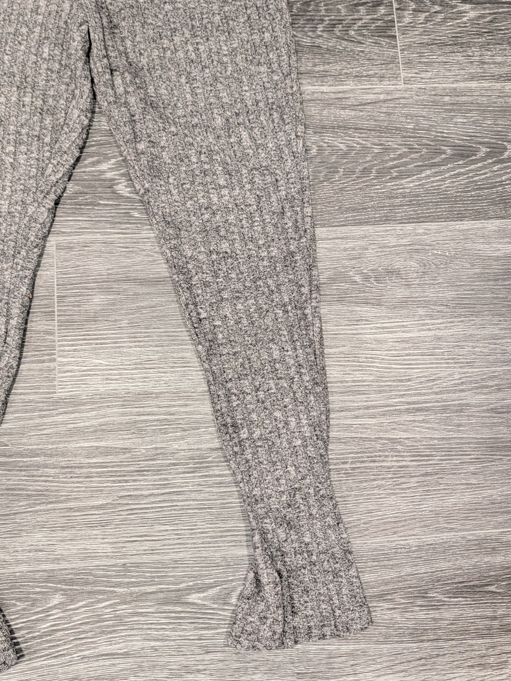 Gray Ribbed Knit Pants - Picture 7 of 7
